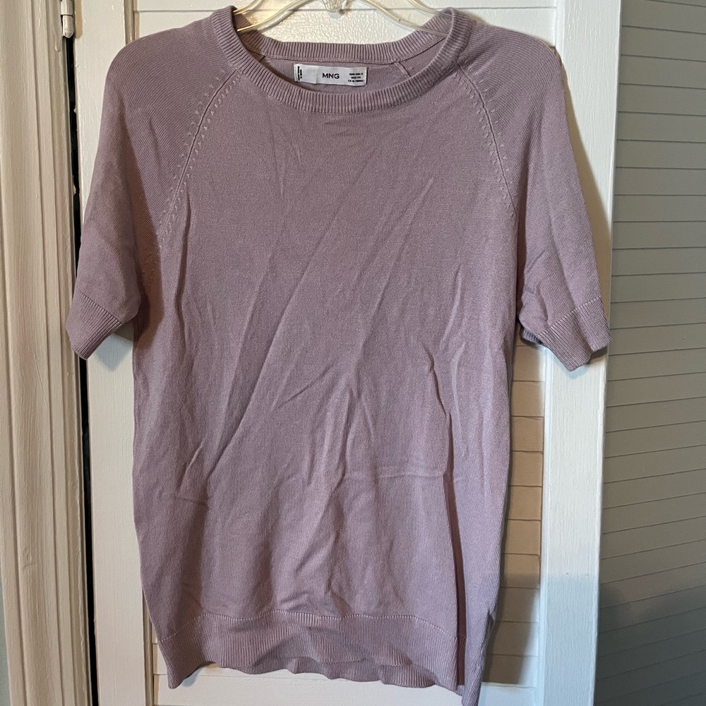 Mango lilac knit tee